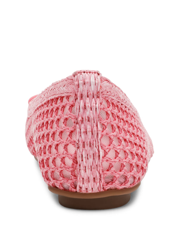 Anne Klein Luci Mesh Ballet Flat Pink Raffia