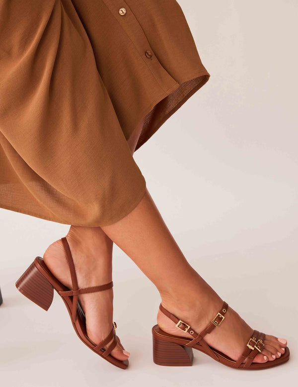 anne klein Mackenzie Block Heel BROWN