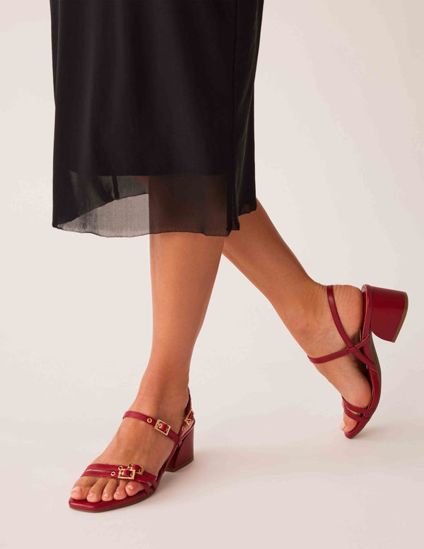 anne klein Mackenzie Block Heel DEEP RED