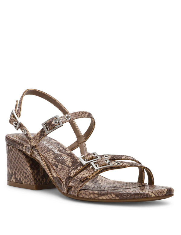 Anne Klein Mackenzie Block Heel SNAKE TAUPE