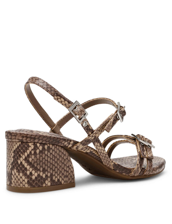 Anne Klein Mackenzie Block Heel SNAKE TAUPE