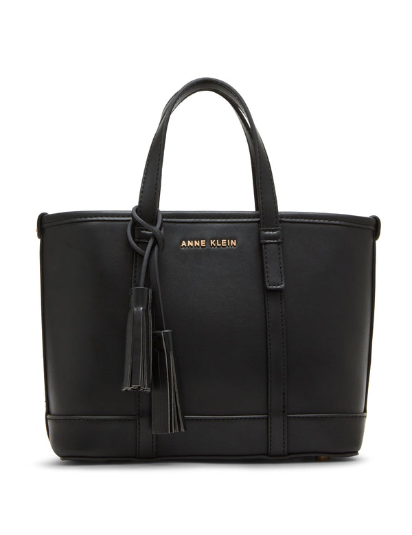 Anne Klein Mini Tote With Pouch And Tassel Black