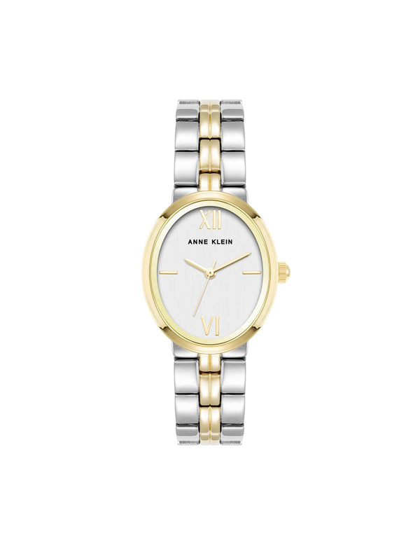 anne klein Minimalist Oval Case Watch Two-Tone