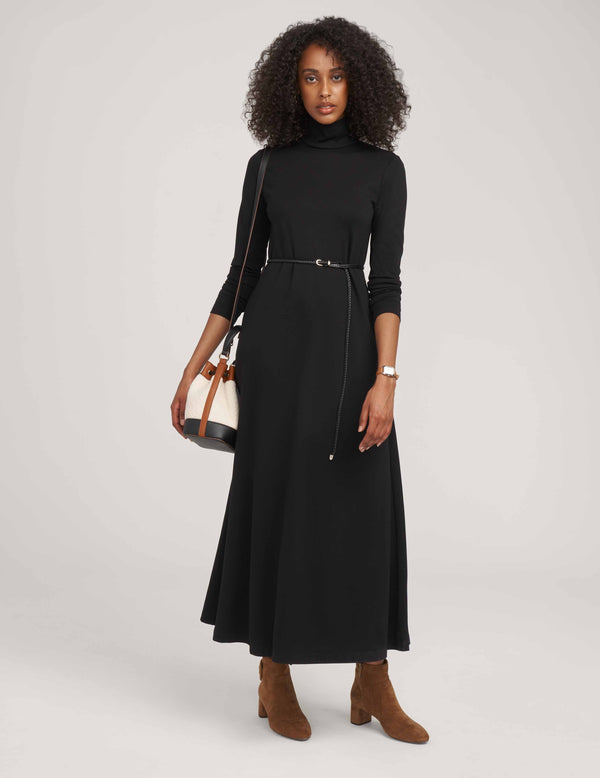 anne klein Mock Neck Midi Dress- Sale Anne Black