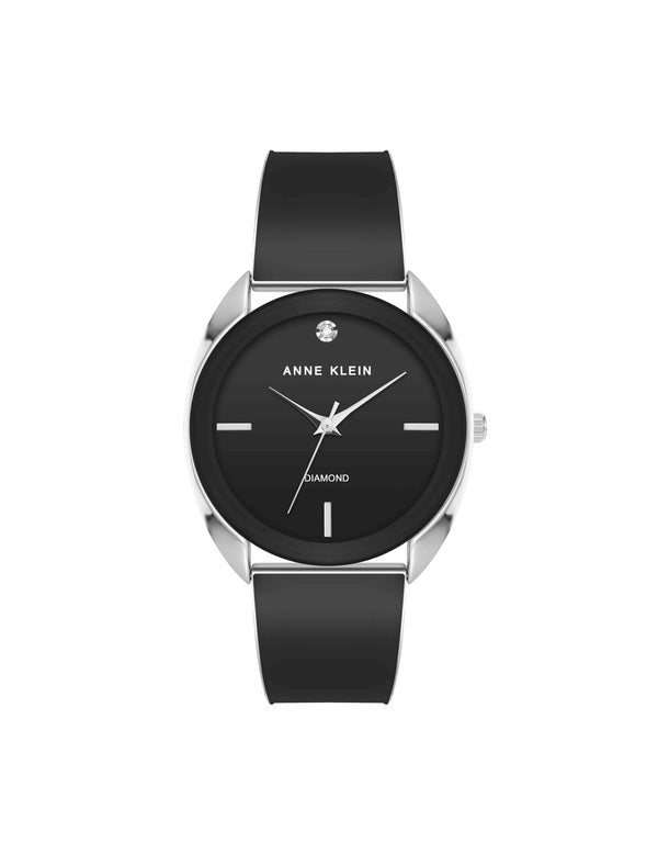 anne klein Modern Bangle Watch Black/ Silver-Tone