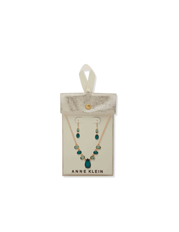 anne klein Multi Faceted Station Necklace Set