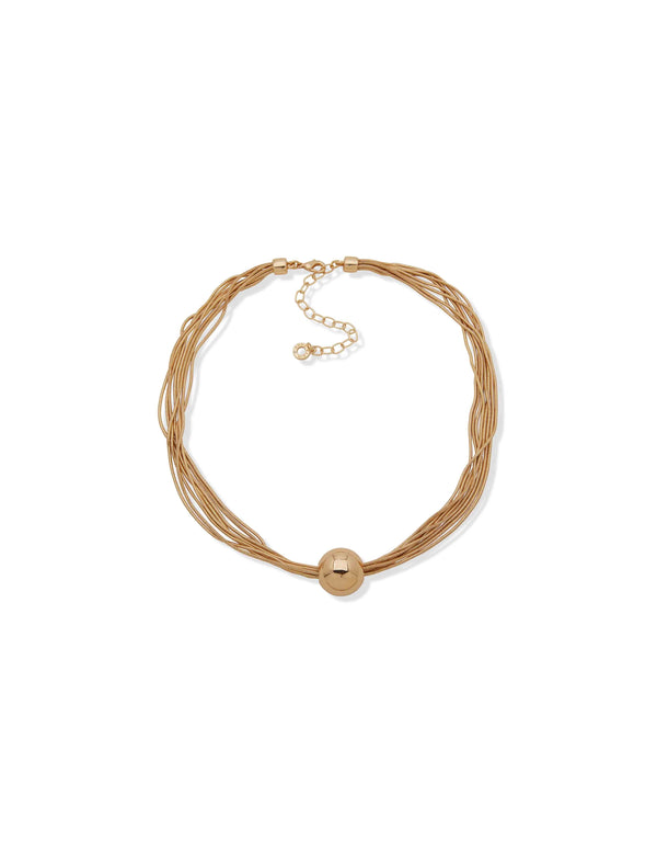 anne klein Multirow Snake Chain Pendant Necklace