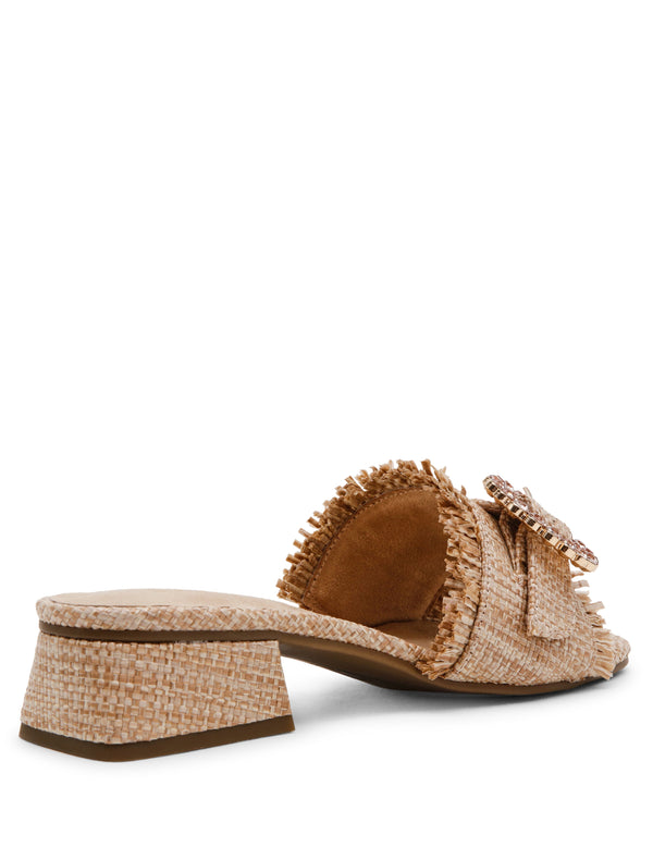 Anne Klein Nahla Crystal Sandal Natural Raffia
