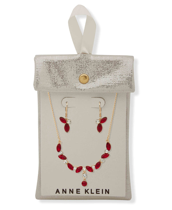 Anne Klein Navette Stone Necklace/Earring Set