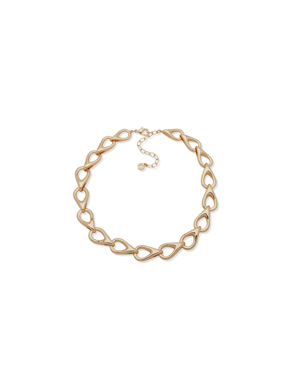 anne klein Nk 16In Rounded Teardrop Linked Clr-Gld