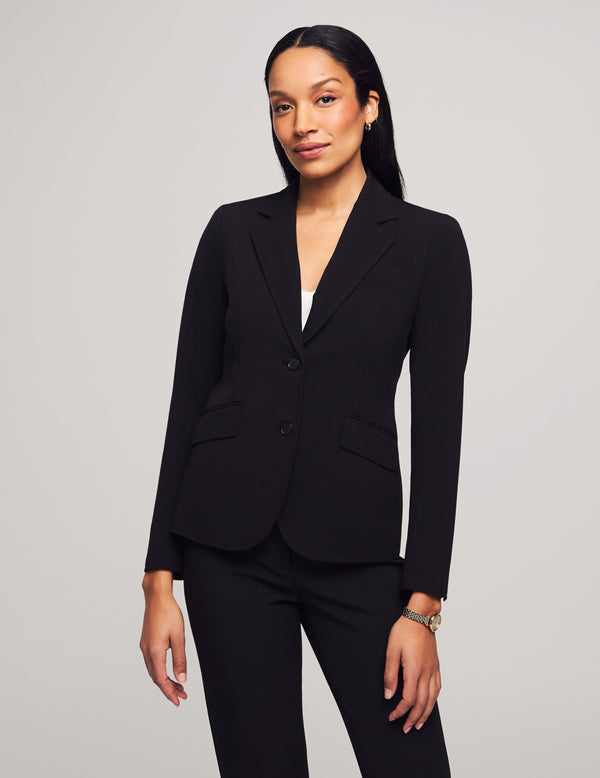anne klein Notch Collar 2 Button Jacket Anne Black