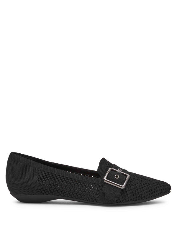 Anne Klein Oakland Loafer Sandal Black Knit