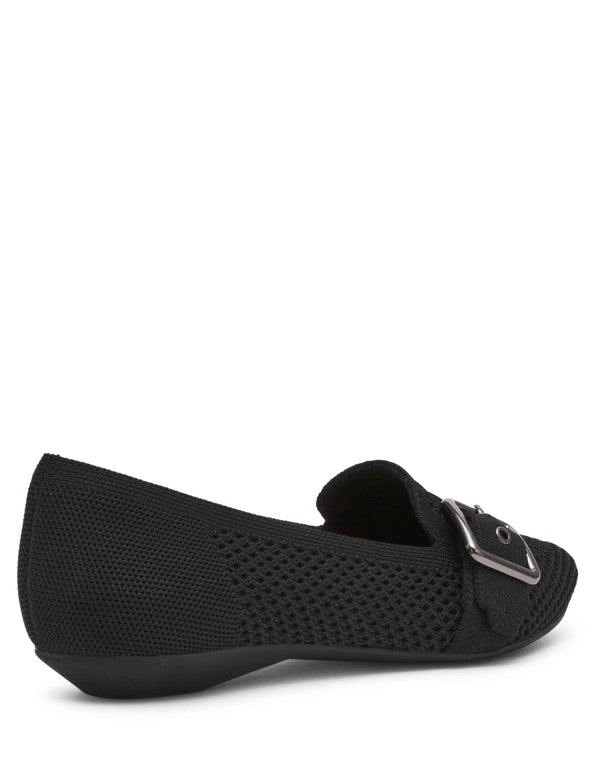 Anne Klein Oakland Loafer Sandal Black Knit