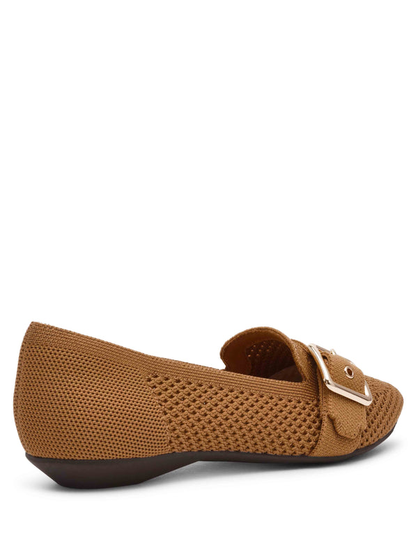 Anne Klein Oakland Loafer Sandal Camel Knit