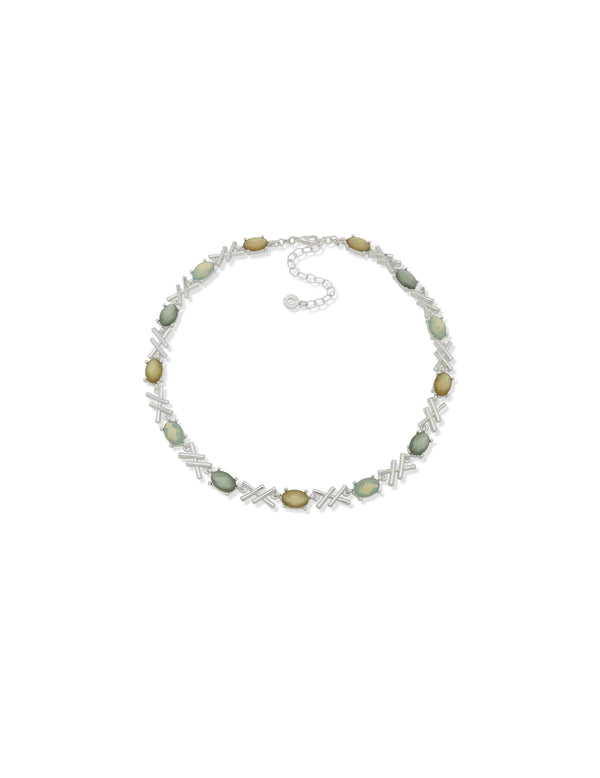 anne klein Oval Criss Cross Necklace