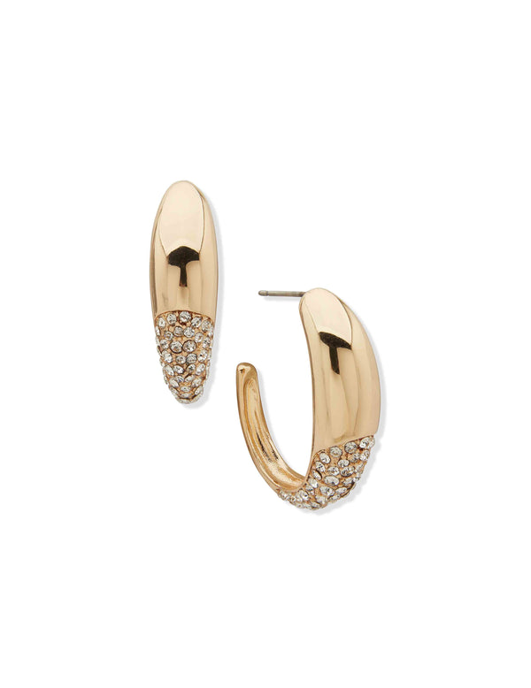 anne klein Pave Hoop Earring