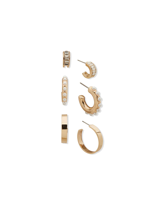 anne klein Pearl & Crystal Trio Earring