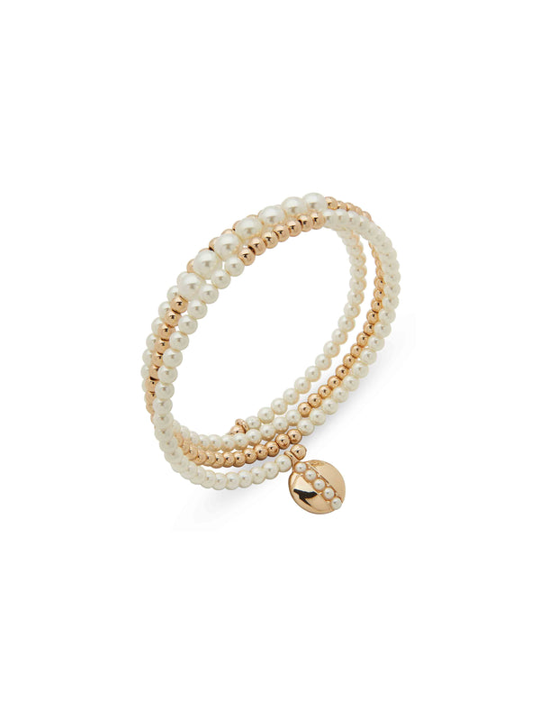 anne klein Pearl & Metal Dome Bracelet