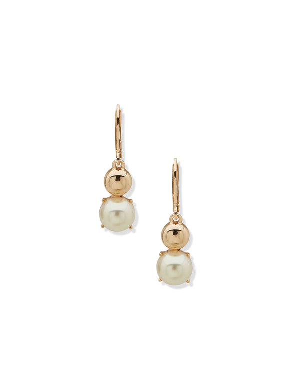 anne klein Pearled Dome Drop Earring