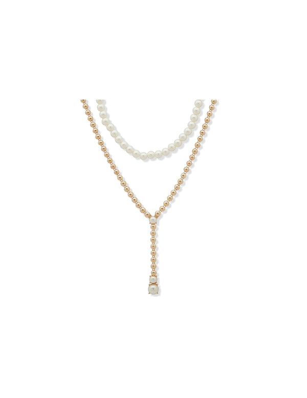 anne klein Pearled Dome Lariat