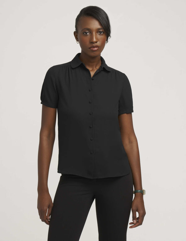 Anne Klein Peter Pan Collar Blouse- Sale Anne Black
