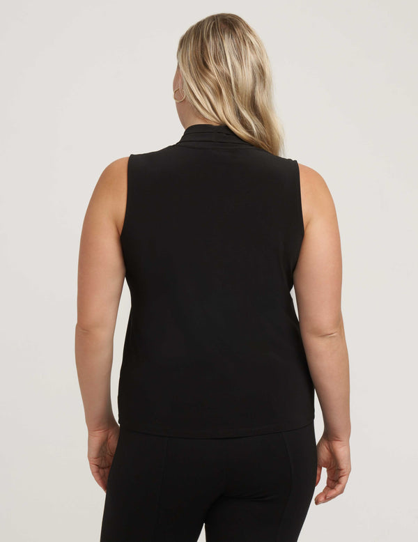 Anne Klein Plus Size Triple Pleat Top Anne Black