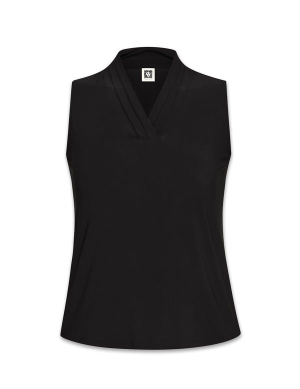 Anne Klein Plus Size Triple Pleat Top Anne Black