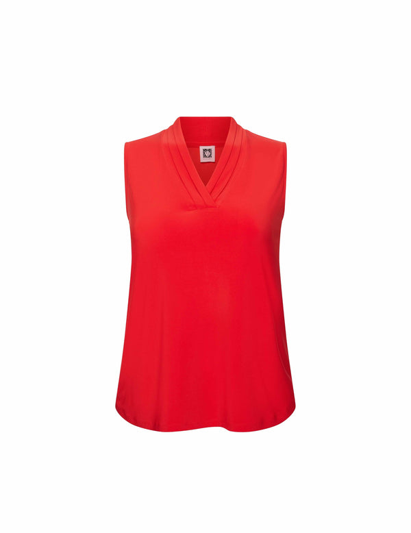Anne Klein Plus Size Triple Pleat Top- Sale Poppy