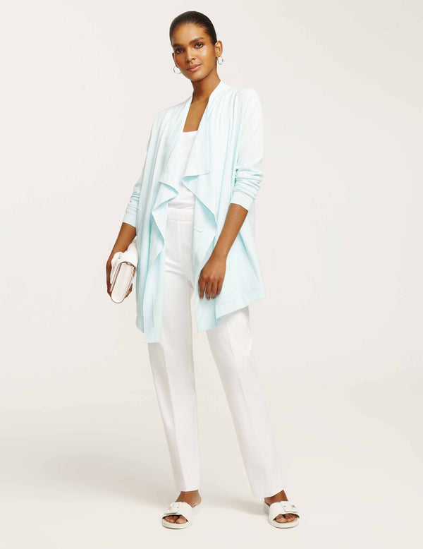 anne klein Pocket Wrap Cardigan- Sale Ocean Sky