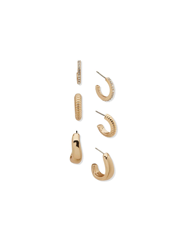 anne klein Puffy Hoop Trio Earring