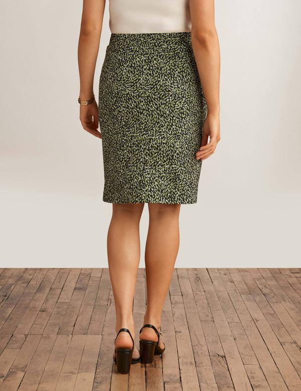 Anne Klein Pull On Pencil Skirt Leafy Green Multi