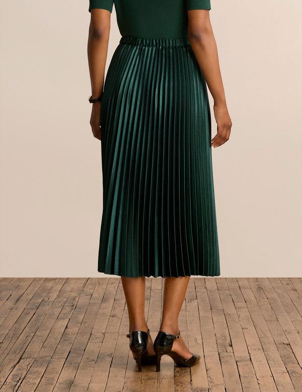 Anne Klein Pull On Pleated Skirt- Sale Pine Forest