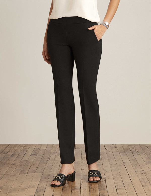 anne klein Pull On Slash Pocket Trouser Anne Black
