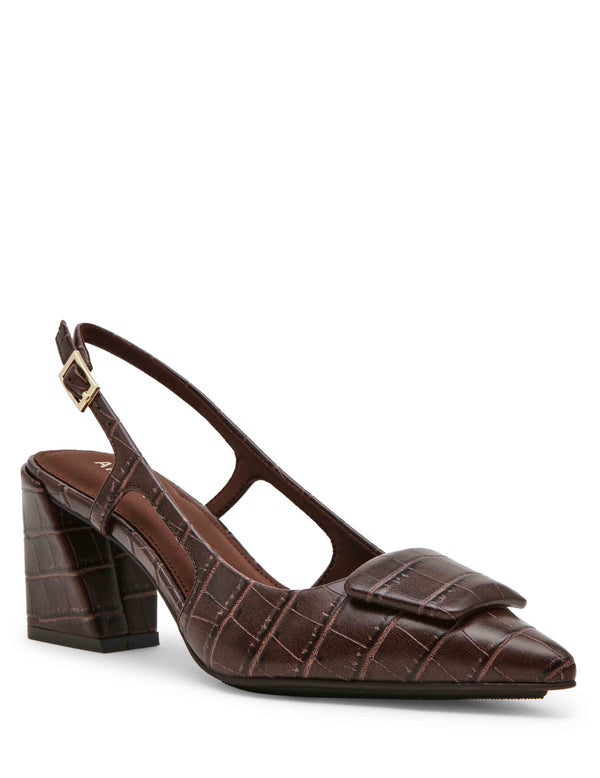 anne klein Renetta Sling Back Cognac Croc