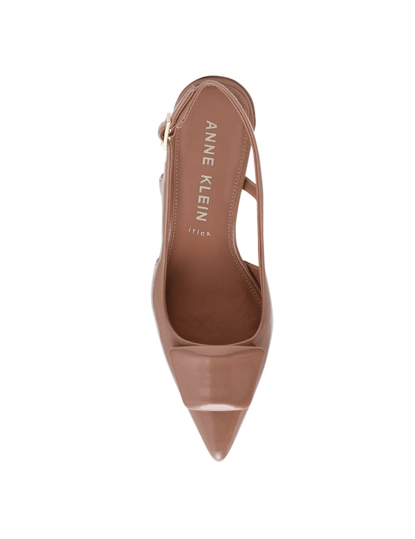 Anne Klein Renetta Sling Back Nude Crinkle Pa