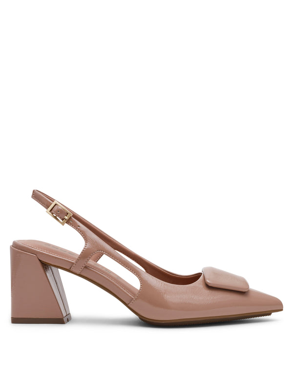 Anne Klein Renetta Sling Back Nude Crinkle Pa