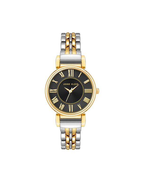 anne klein Roman Numeral Dial Watch Black/Two-Tone