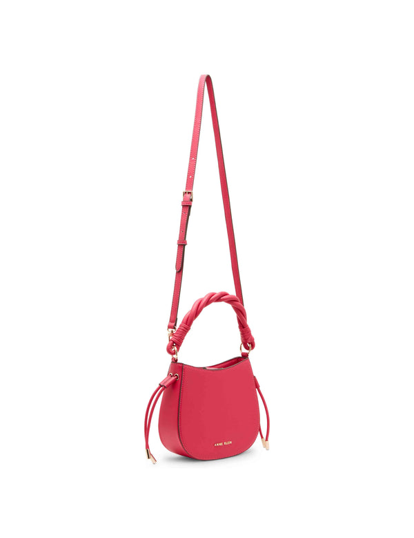 Anne Klein Rope Handle Hobo Crossbody Hot Fuchsia