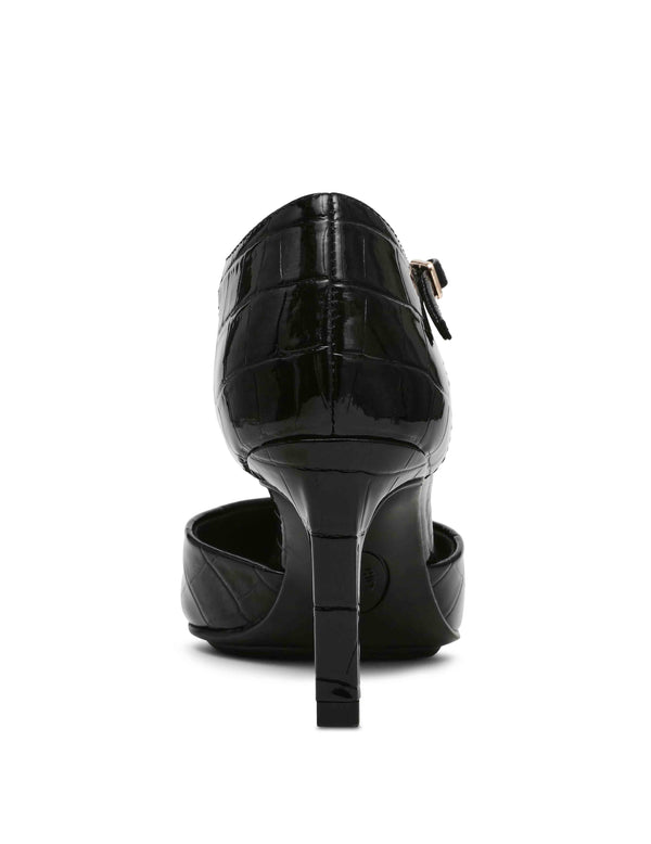 Anne Klein Rosalind Heel Black Croc
