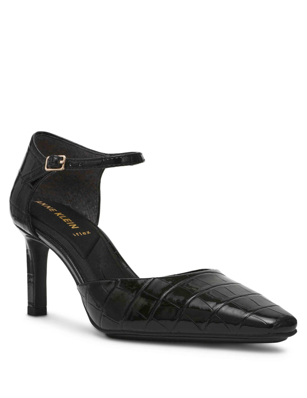 anne klein Rosalind Heel Black Croc
