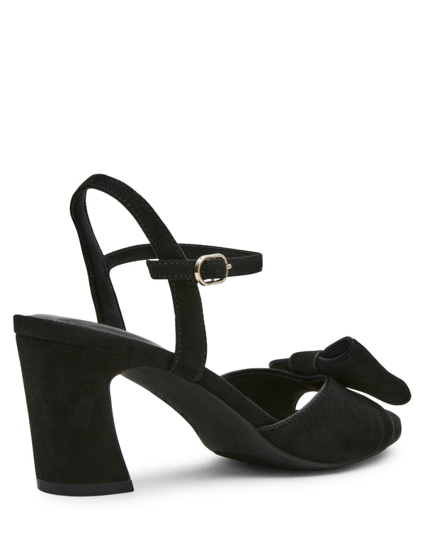 Anne Klein Rosy Dress Sandal Black Microsuede