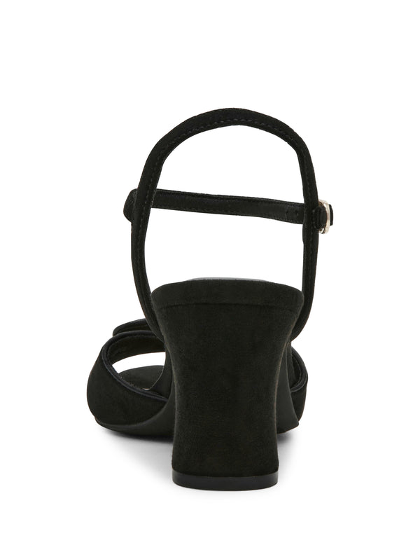 Anne Klein Rosy Dress Sandal Black Microsuede