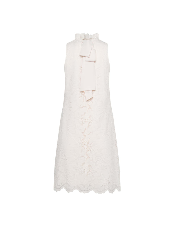 Anne Klein Ruffle Collar Shift Dress Anne White