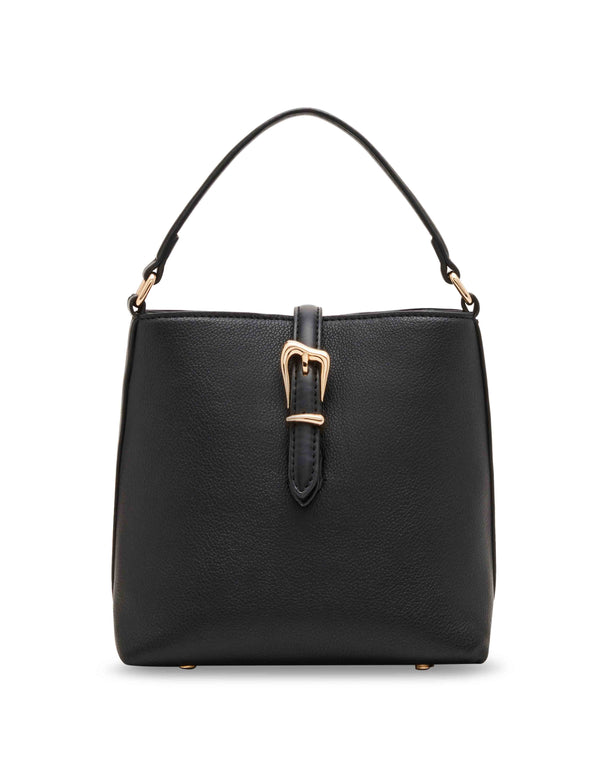 Anne Klein Sculpted Buckle Bucket Bag Black