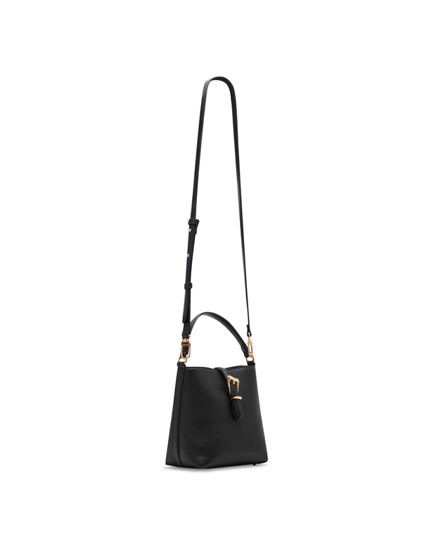 Anne Klein Sculpted Buckle Bucket Bag Black