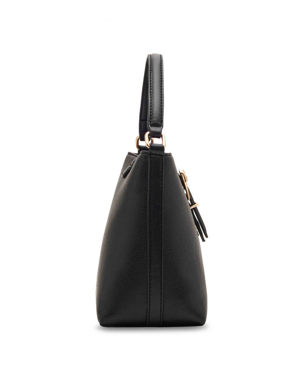 Anne Klein Sculpted Buckle Bucket Bag Black