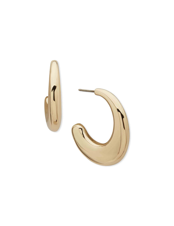anne klein Sculptural Gold Hoop