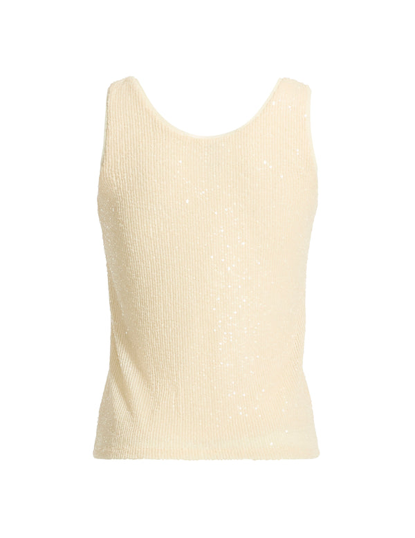 Anne Klein Sequin Mesh V-Neck Tank Tropical Green