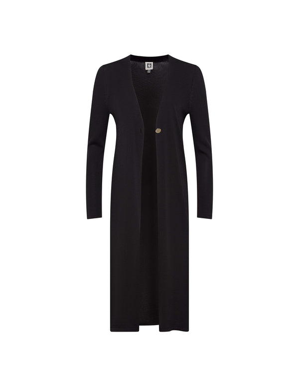 Anne Klein Side Slit Long Cardigan Anne Black