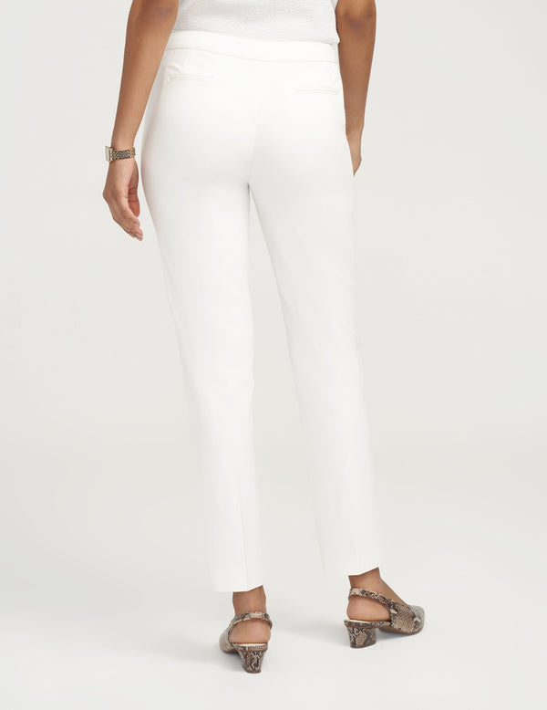 Anne Klein Slim Leg Cotton Bowie Pant- Sale White